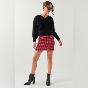 NWT Francesca’s Red, Pink & Black Skirt